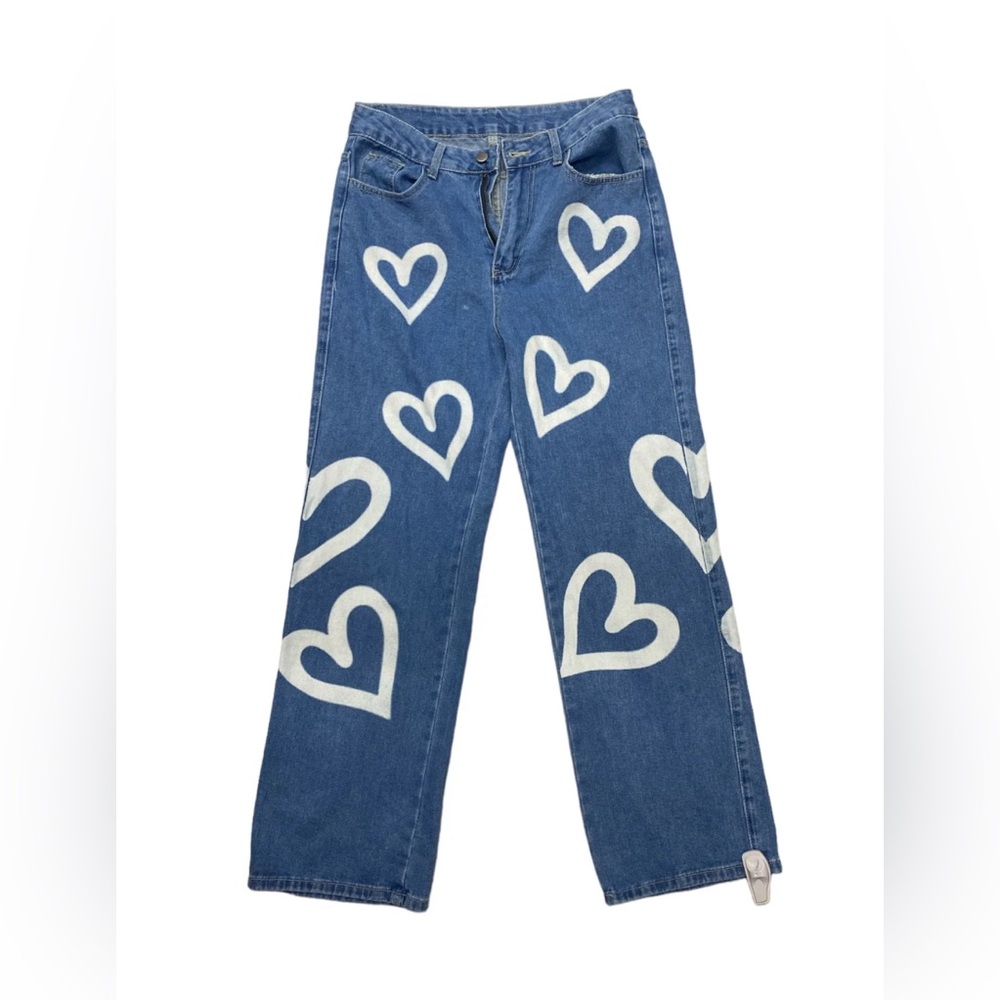 Jeans w/ heart pattern